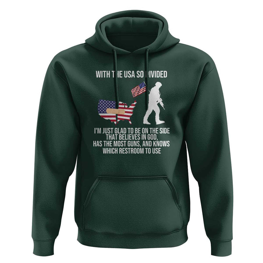 Patriotic USA Flag Hoodie Believe in God American Pride TS01 Dark Forest Green Print Your Wear
