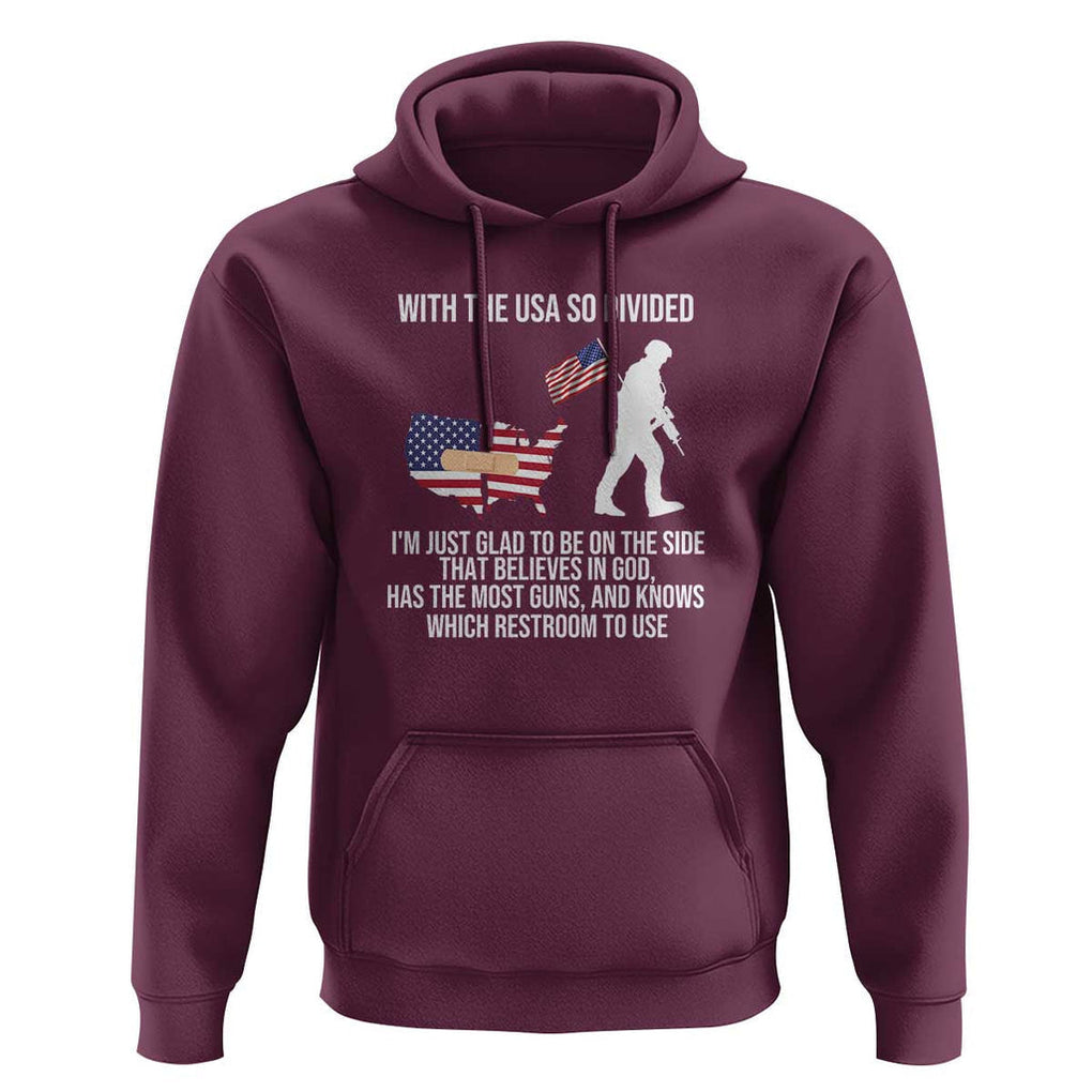 Patriotic USA Flag Hoodie Believe in God American Pride TS01 Maroon Print Your Wear