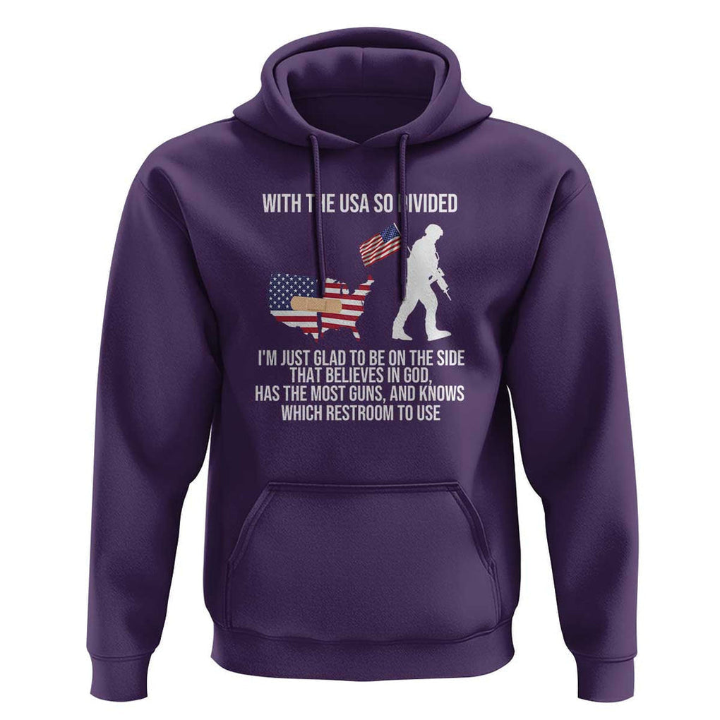 Patriotic USA Flag Hoodie Believe in God American Pride TS01 Purple Print Your Wear