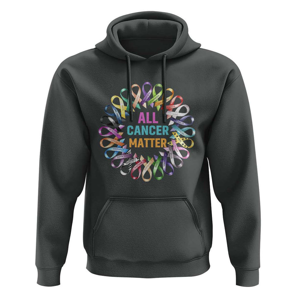 All Cancer Matters Hoodie for Health Advocacy - Support Awareness TS01 Dark Heather Print Your Wear