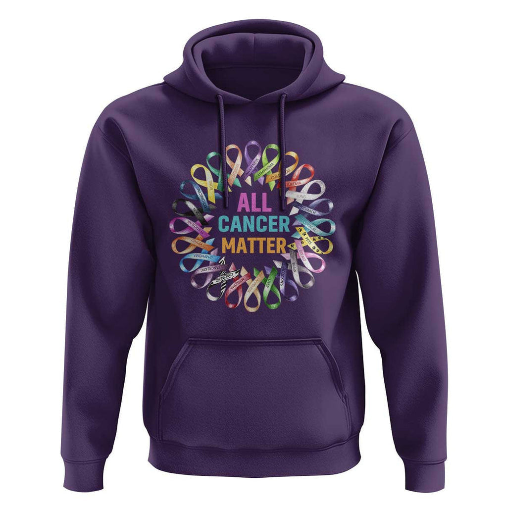 All Cancer Matters Hoodie for Health Advocacy - Support Awareness TS01 Purple Print Your Wear