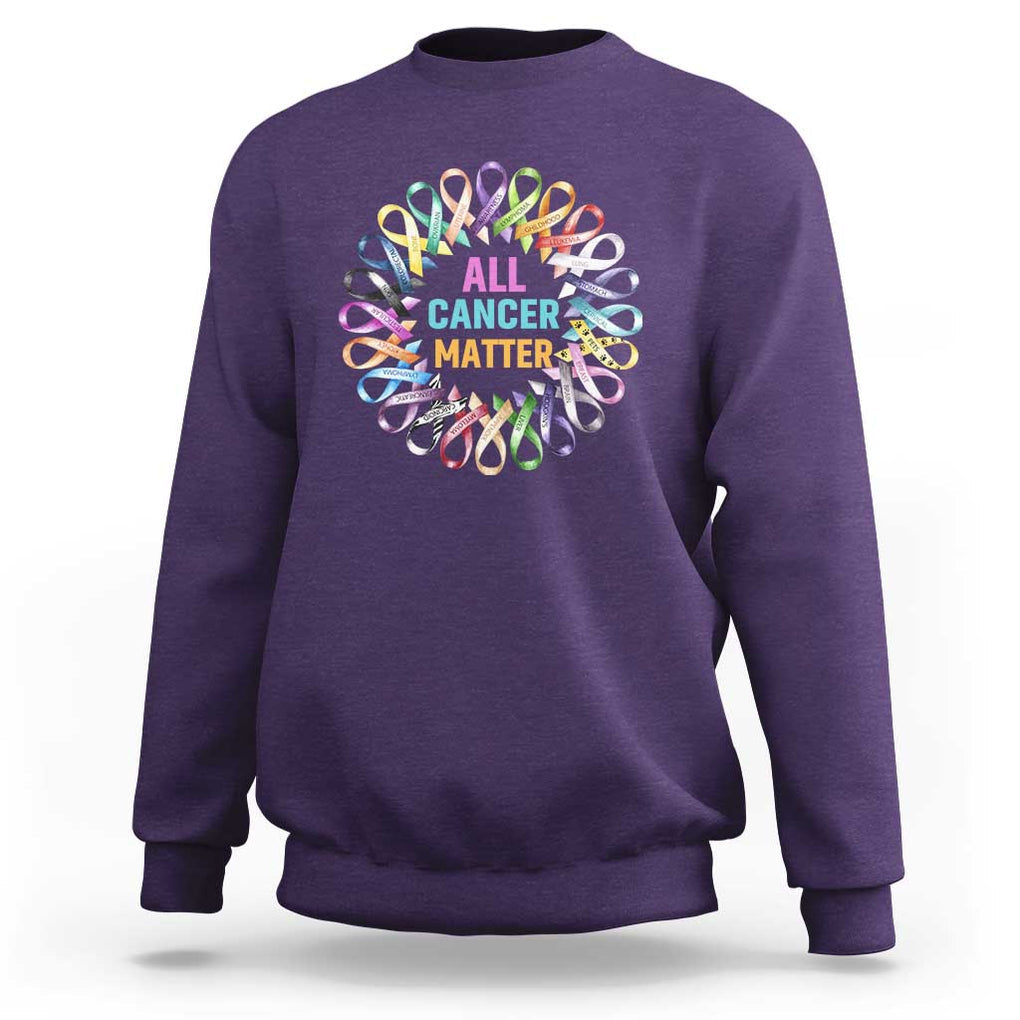 All Cancer Matters Sweatshirt for Health Advocacy - Support Awareness TS01 Purple Print Your Wear