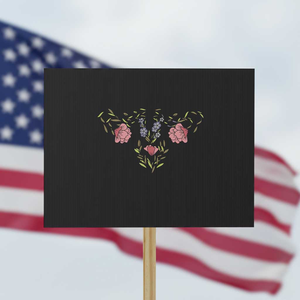 Roe Roe Roe Your Vote Protest Sign Feminist Pro-Choice Gift TS01 Horizontal 18" × 24" Black Print Your Wear