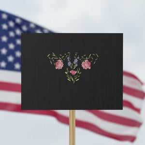 Roe Roe Roe Your Vote Protest Sign Feminist Pro-Choice Gift TS01 Horizontal 18" × 24" Black Print Your Wear