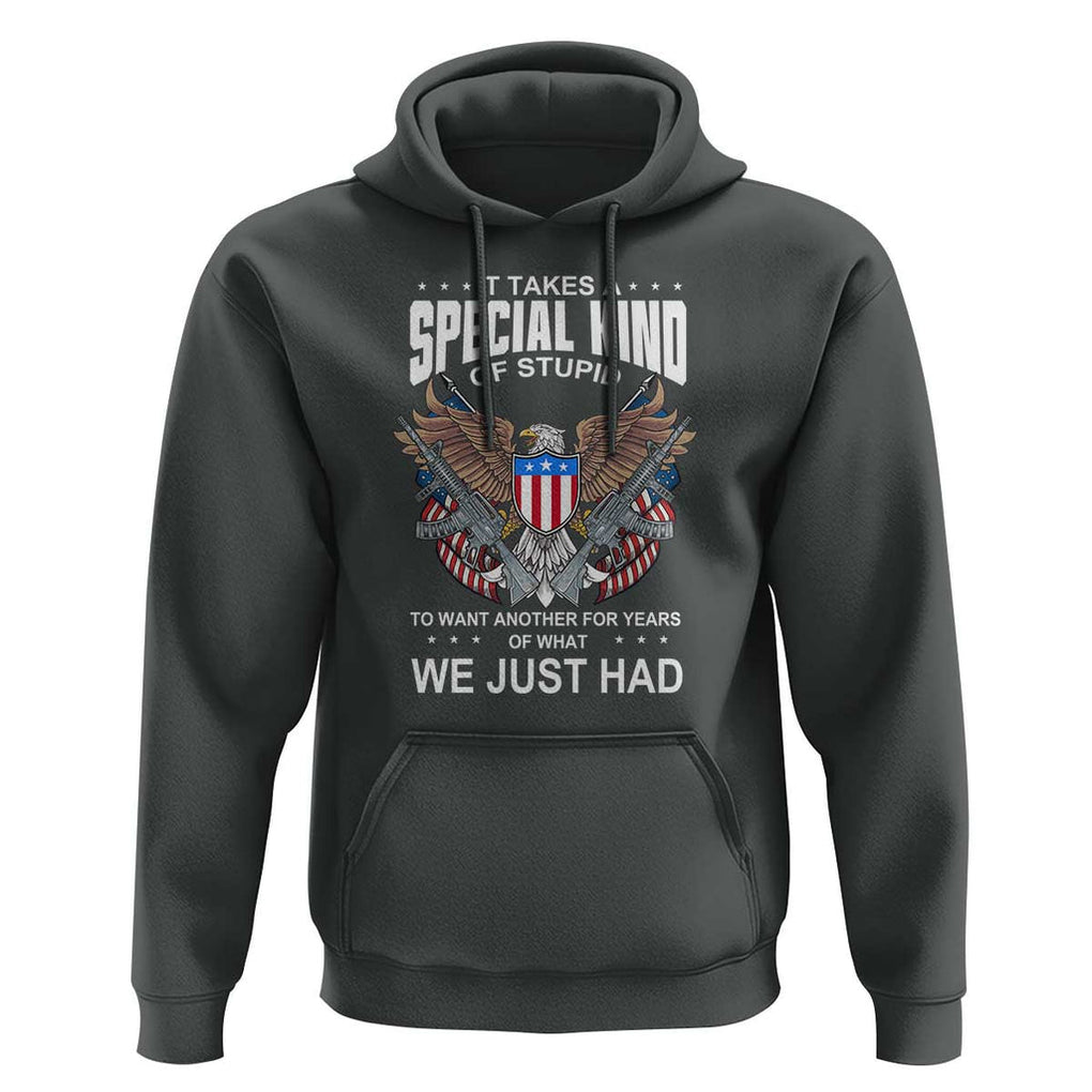 Patriotic Eagle Design Hoodie It Takes a Special Kind of Stupid TS01 Dark Heather Print Your Wear
