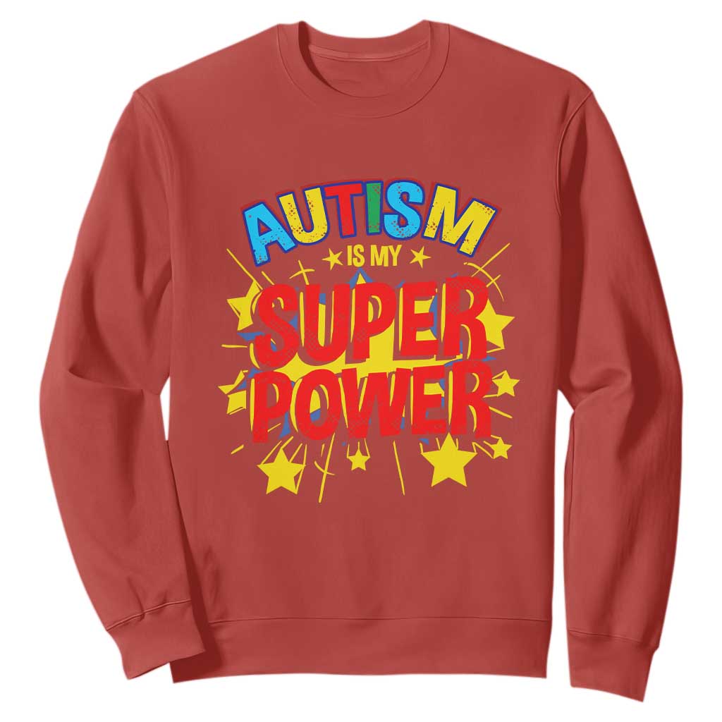Proud Autism Sweatshirt My Superpower TS01 Red Printyourwear