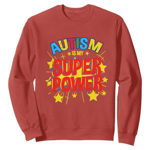 Proud Autism Sweatshirt My Superpower TS01 Red Printyourwear