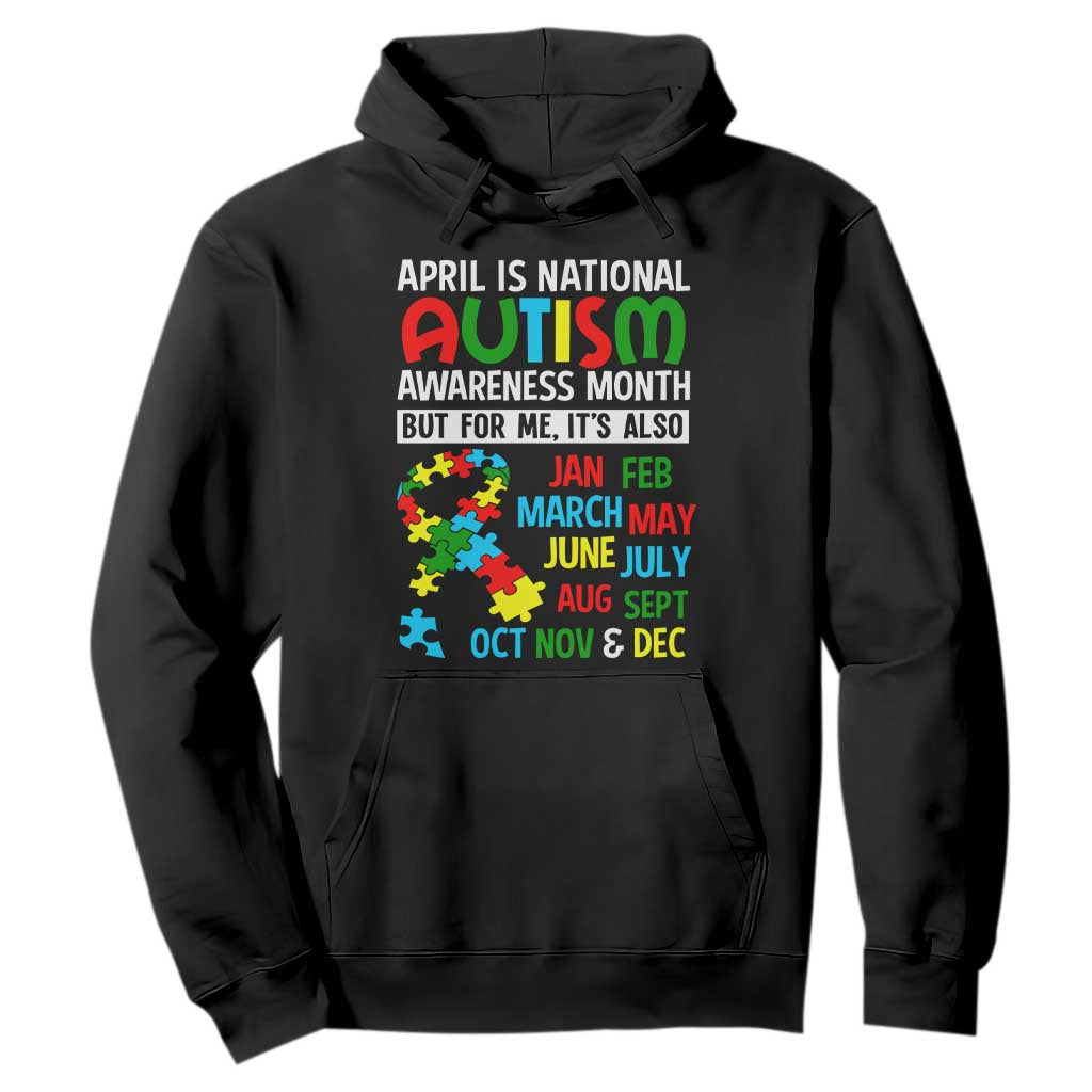 April Is National Autism Awareness Month Hoodie But For Me It's All Months TS01 Black Printyourwear