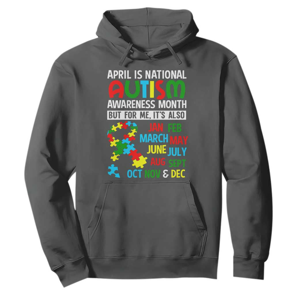 April Is National Autism Awareness Month Hoodie But For Me It's All Months TS01 Dark Heather Printyourwear