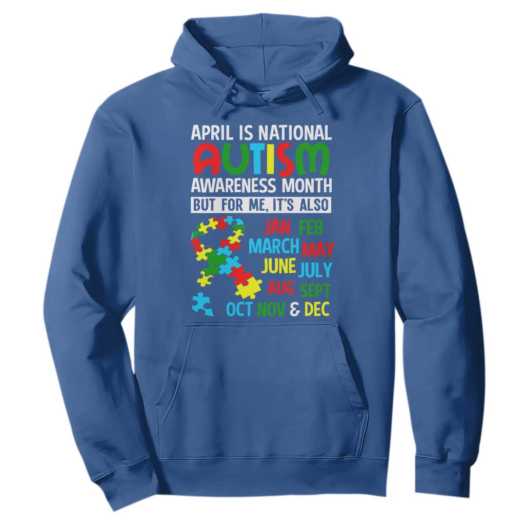 April Is National Autism Awareness Month Hoodie But For Me It's All Months TS01 Royal Blue Printyourwear