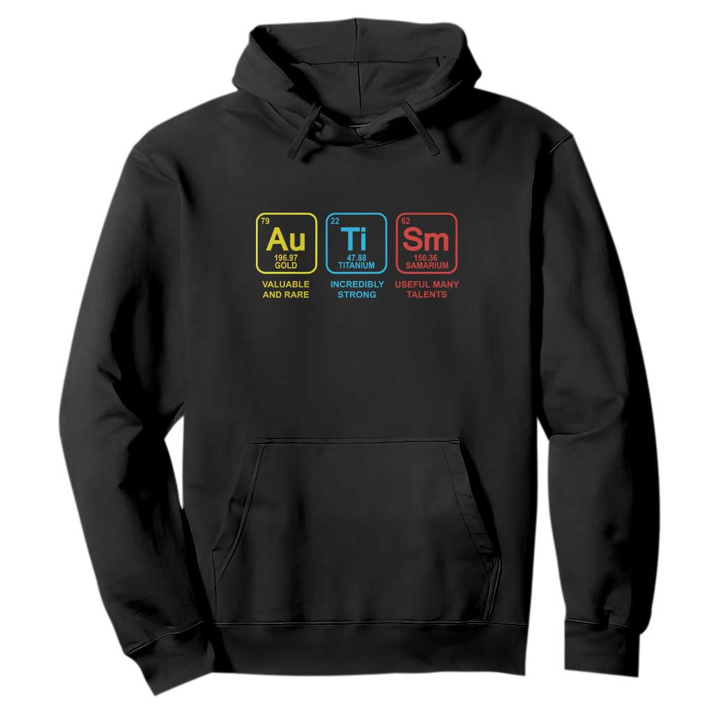 Autism Awareness Hoodie Chemical Elements Periodic Table ASD TS01 Black Printyourwear