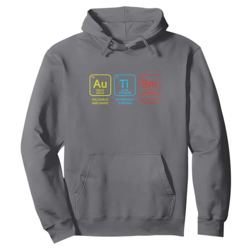 Autism Awareness Hoodie Chemical Elements Periodic Table ASD TS01 Charcoal Printyourwear