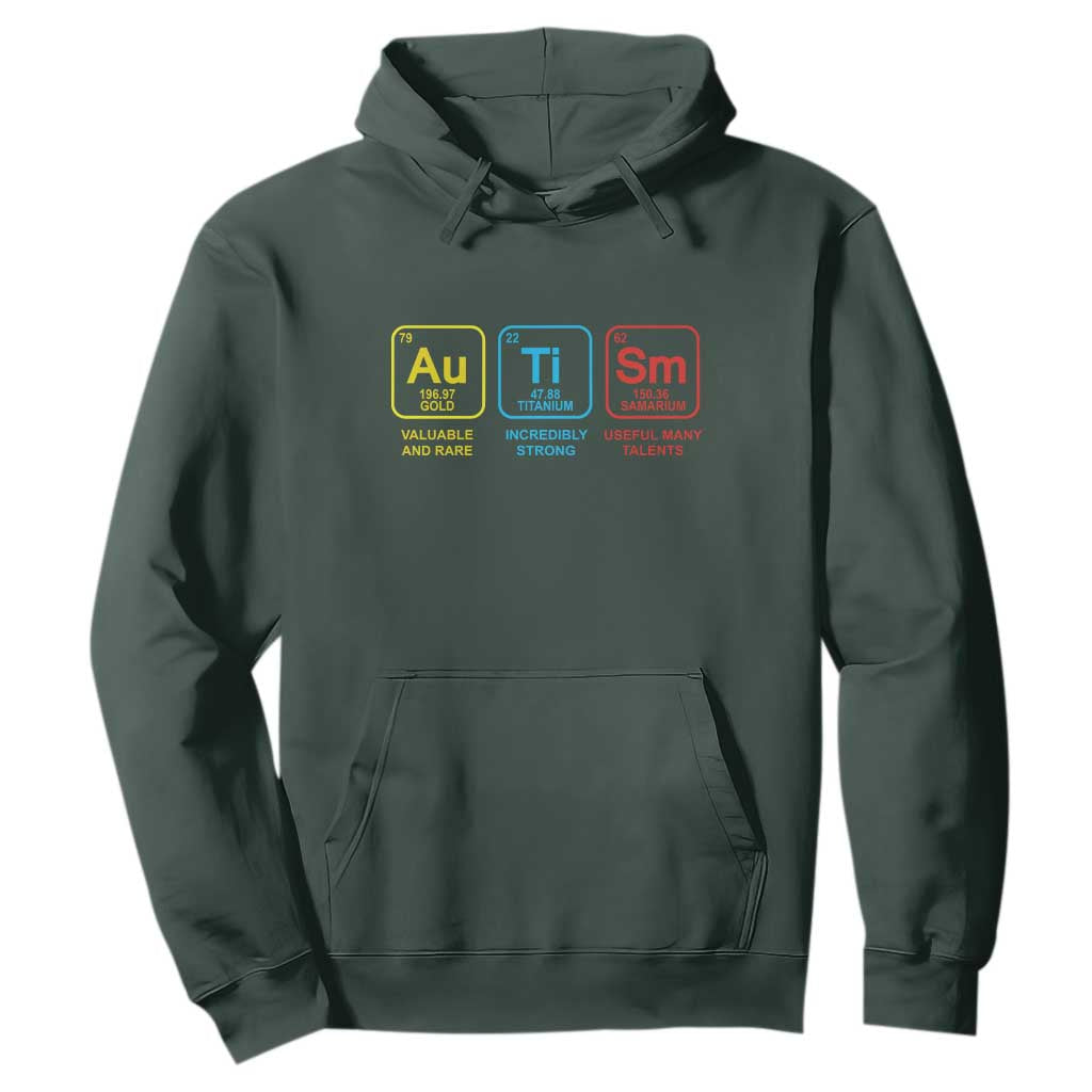 Autism Awareness Hoodie Chemical Elements Periodic Table ASD TS01 Dark Forest Green Printyourwear
