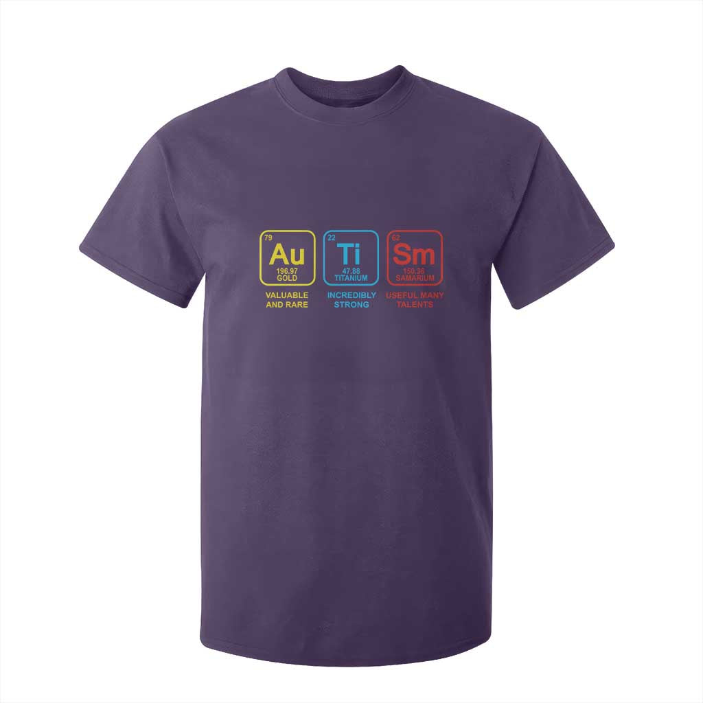 Autism Awareness T Shirt For Kid Chemical Elements Periodic Table ASD TS01 Purple Printyourwear