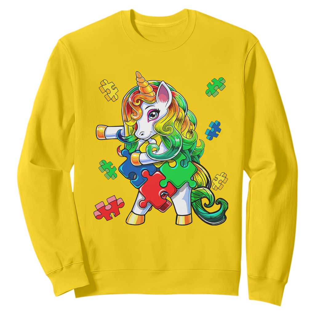 Unicorn Autism Sweatshirt His Fight is My Fight with Flossing Unicorn Puzzle Piece TS01 Daisy Printyourwear