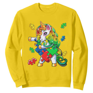 Unicorn Autism Sweatshirt His Fight is My Fight with Flossing Unicorn Puzzle Piece TS01 Daisy Printyourwear