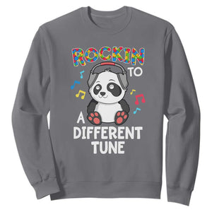 Panda Autism Sweatshirt Rockin' To A Different Tune Cute Kids TS01 Charcoal Print Your Wear