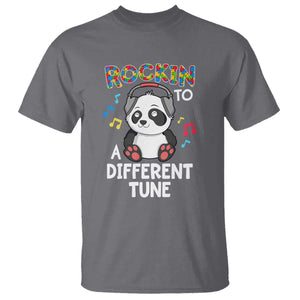 Panda Autism T Shirt Rockin' To A Different Tune Cute Kids TS01 Charcoal Print Your Wear