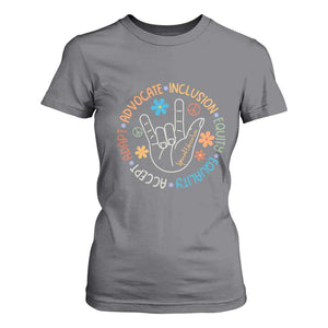 Sped Teacher T Shirt For Women Special Education Autism Accept Adapt Advocate Inclusion Equity Equality TS01 Charcoal Printyourwear