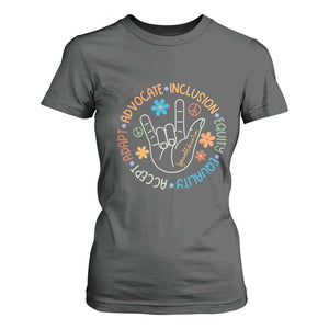 Sped Teacher T Shirt For Women Special Education Autism Accept Adapt Advocate Inclusion Equity Equality TS01 Dark Heather Printyourwear