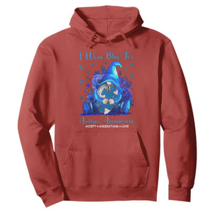 Gnome Autism Hoodie I Wear Blue For Autism Awareness Accept Understand Love TS01 Red Printyourwear
