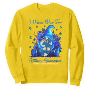 Gnome Autism Sweatshirt I Wear Blue For Autism Awareness Accept Understand Love TS01 Daisy Printyourwear