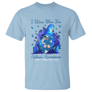 Gnome Autism T Shirt I Wear Blue For Autism Awareness Accept Understand Love TS01 Light Blue Printyourwear
