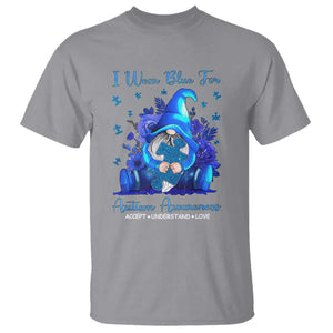Gnome Autism T Shirt I Wear Blue For Autism Awareness Accept Understand Love TS01 Sport Gray Printyourwear