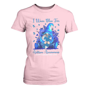 Gnome Autism T Shirt For Women I Wear Blue For Autism Awareness Accept Understand Love TS01 Light Pink Printyourwear