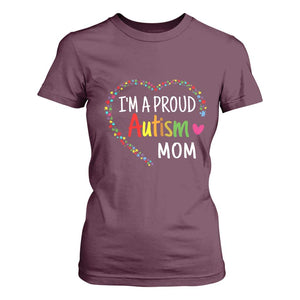 I'm A Proud Autism Mom T Shirt For Women Accept Understand Love Support Autistic Warriors TS01 Maroon Printyourwear