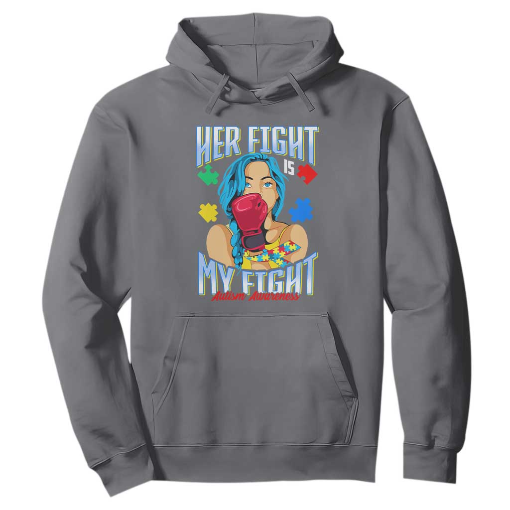 Autism Support Hoodie Her Fight is My Fight Autistic Warriors TS01 Charcoal Printyourwear
