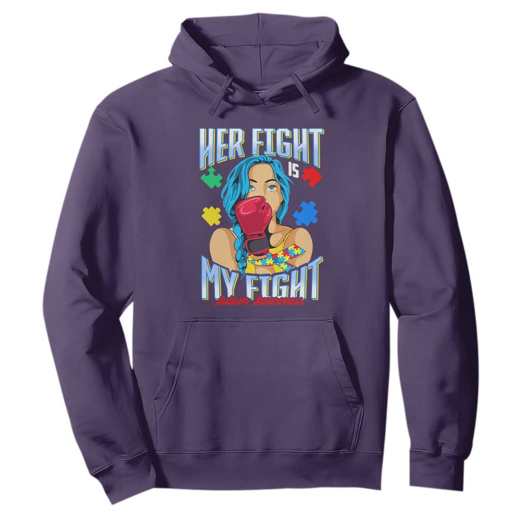 Autism Support Hoodie Her Fight is My Fight Autistic Warriors TS01 Purple Printyourwear