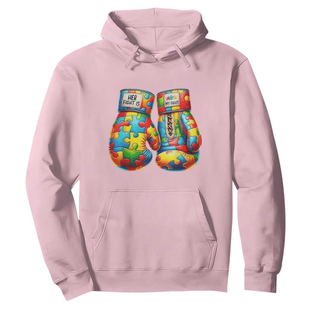 Autism Support Hoodie Her Fight is My Fight Jigsaw Puzzle Boxing Gloves TS01 Light Pink Printyourwear
