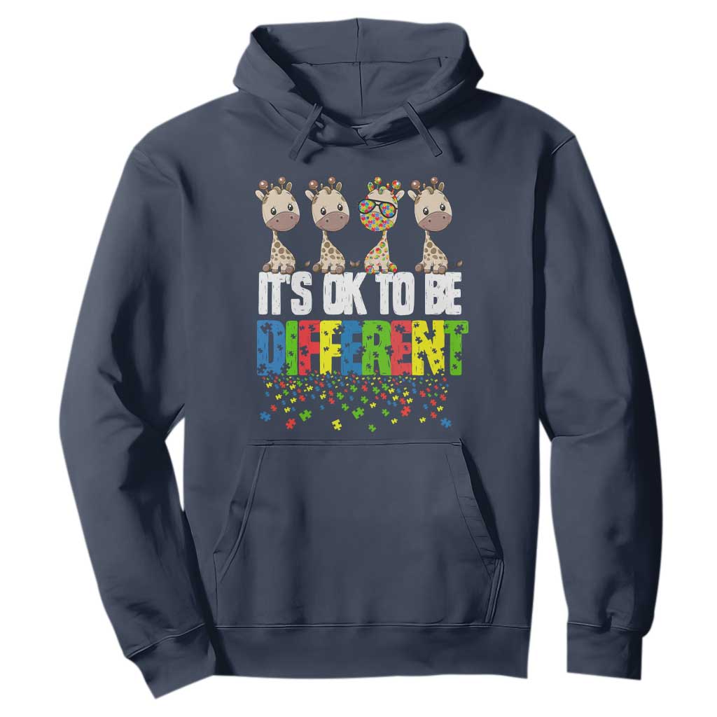Giraffe Autism Hoodie It's Ok To Be Different Jigsaw Puzzle TS01 Navy Printyourwear