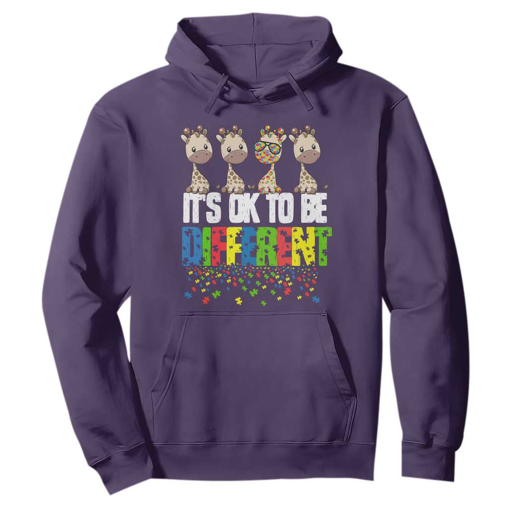 Giraffe Autism Hoodie It's Ok To Be Different Jigsaw Puzzle TS01 Purple Printyourwear