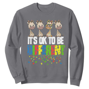 Giraffe Autism Sweatshirt It's Ok To Be Different Jigsaw Puzzle TS01 Charcoal Printyourwear