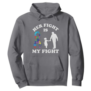Autism Dad Hoodie Her Fight is My Fight Father And Daughter Fighters TS01 Charcoal Printyourwear