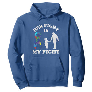 Autism Dad Hoodie Her Fight is My Fight Father And Daughter Fighters TS01 Royal Blue Printyourwear