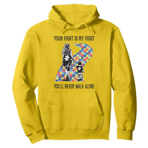 Autism Mom Hoodie Your Fight Is My Fight Never Walk Alone Mother And Son TS01 Daisy Printyourwear