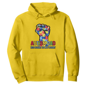 Autism Dad Hoodie His Fight is My Fight Jigsaw Puzzle Raised Fist TS01 Daisy Printyourwear