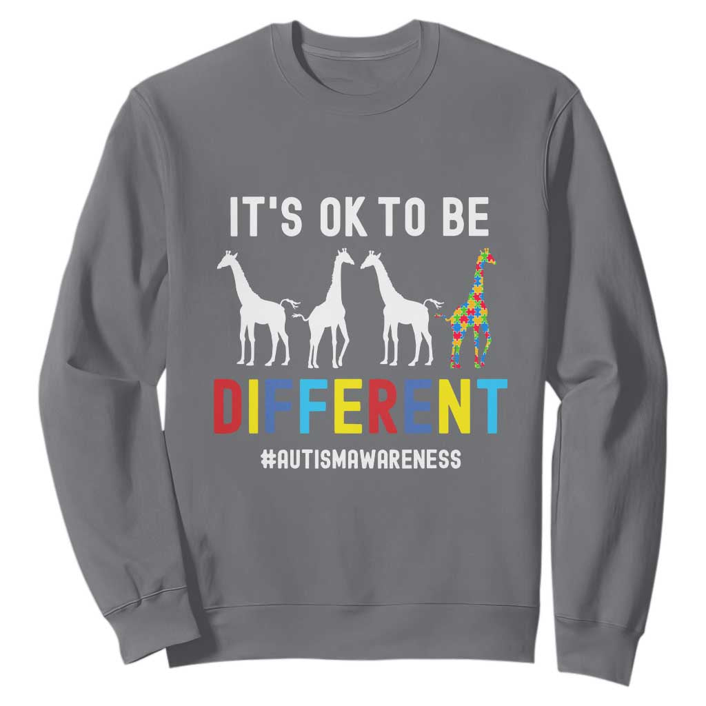 Giraffe Autism Sweatshirt It's Ok To Be Different Jigsaw Puzzle TS01 Charcoal Printyourwear