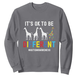Giraffe Autism Sweatshirt It's Ok To Be Different Jigsaw Puzzle TS01 Charcoal Printyourwear