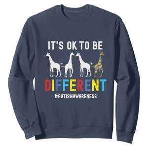 Giraffe Autism Sweatshirt It's Ok To Be Different Jigsaw Puzzle TS01 Navy Printyourwear
