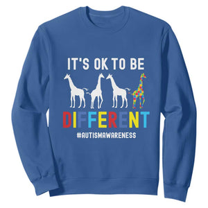 Giraffe Autism Sweatshirt It's Ok To Be Different Jigsaw Puzzle TS01 Royal Blue Printyourwear