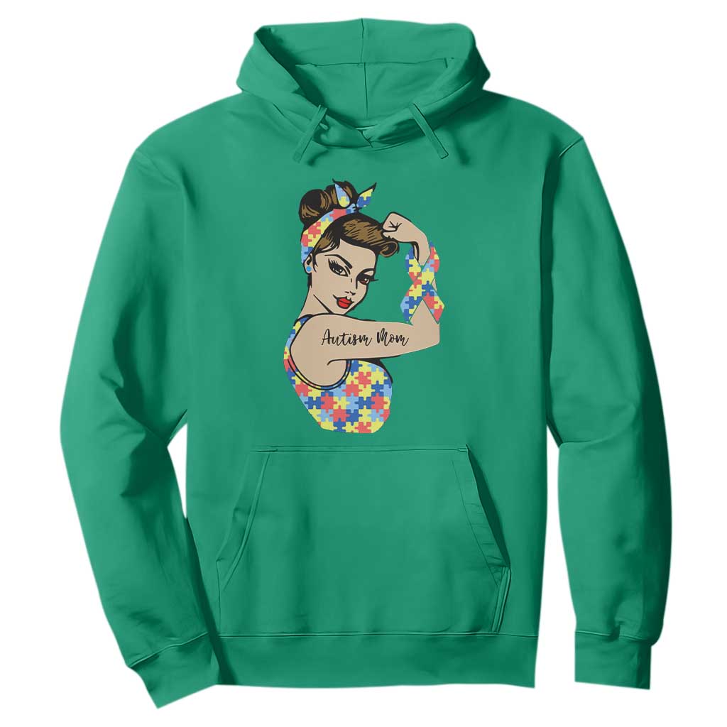 Autism Mom Hoodie Strong Woman Understand Love Support TS01 Irish Green Printyourwear