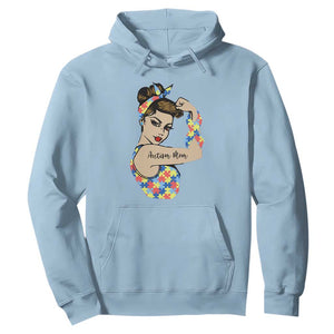 Autism Mom Hoodie Strong Woman Understand Love Support TS01 Light Blue Printyourwear