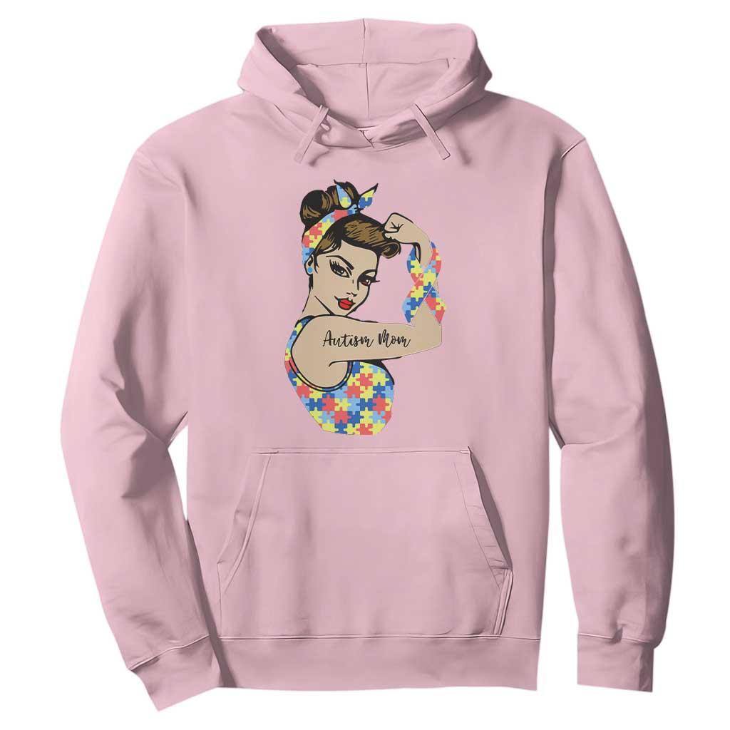 Autism Mom Hoodie Strong Woman Understand Love Support TS01 Light Pink Printyourwear