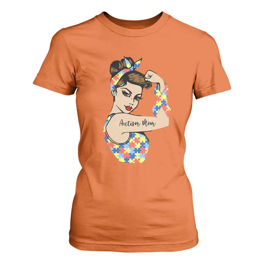 Autism Mom T Shirt For Women Strong Woman Understand Love Support TS01 Orange Printyourwear