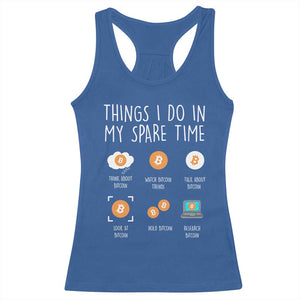Funny Crypto Investing Racerback Tank Top Things I Do Spare Time Bitcoin BTC Crypto Cryptocurrency TS02 Royal Blue Print Your Wear