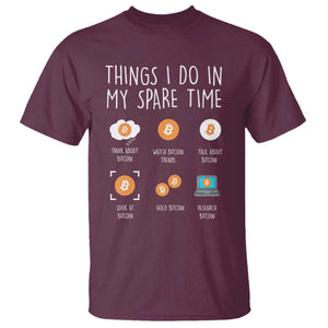 Funny Crypto Investing T Shirt Things I Do Spare Time Bitcoin BTC Crypto Cryptocurrency TS02 Maroon Print Your Wear
